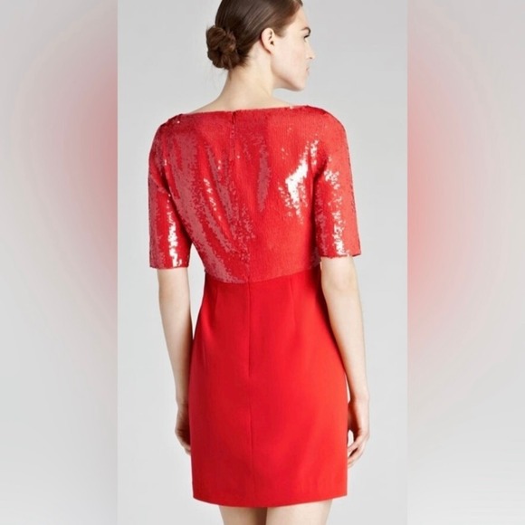 REISS • NWT Cara Mini Red Sequin Cocktail Party Dress Sz US 6 Boat Neck $495 - Picture 2 of 15